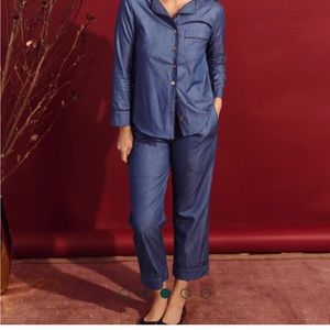 BURU SET chambray top + pants